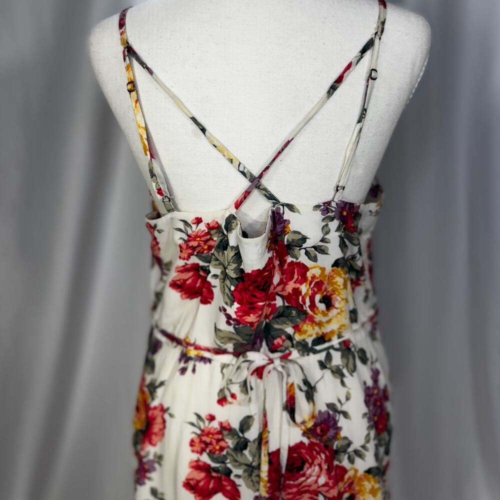 Abercrombie Floral Sundress Peony Boho Poetcore Bloomcore Pockets Medium Dress - Picture 13 of 16